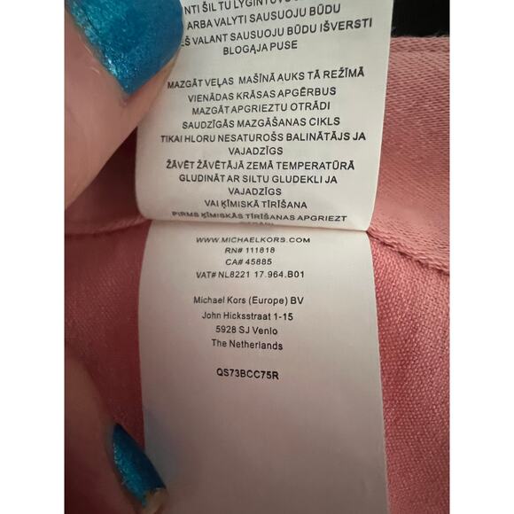 MICHAEL KORS WOMENS BASICS TROUSERS PANTS QUARTZ PINK SIZE 16 COTTON BLEND - Picture 13 of 14